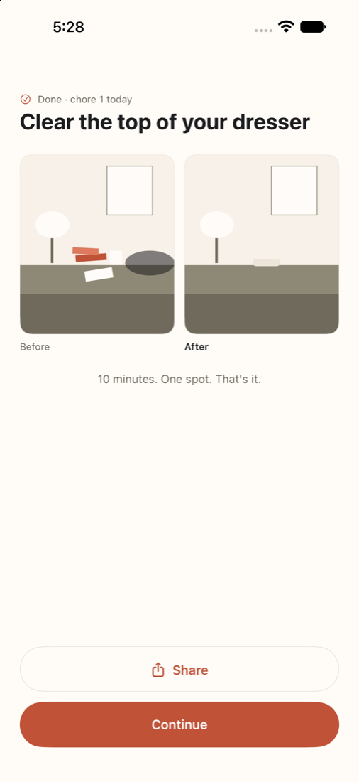 Chore-Sized Declutter screen 2