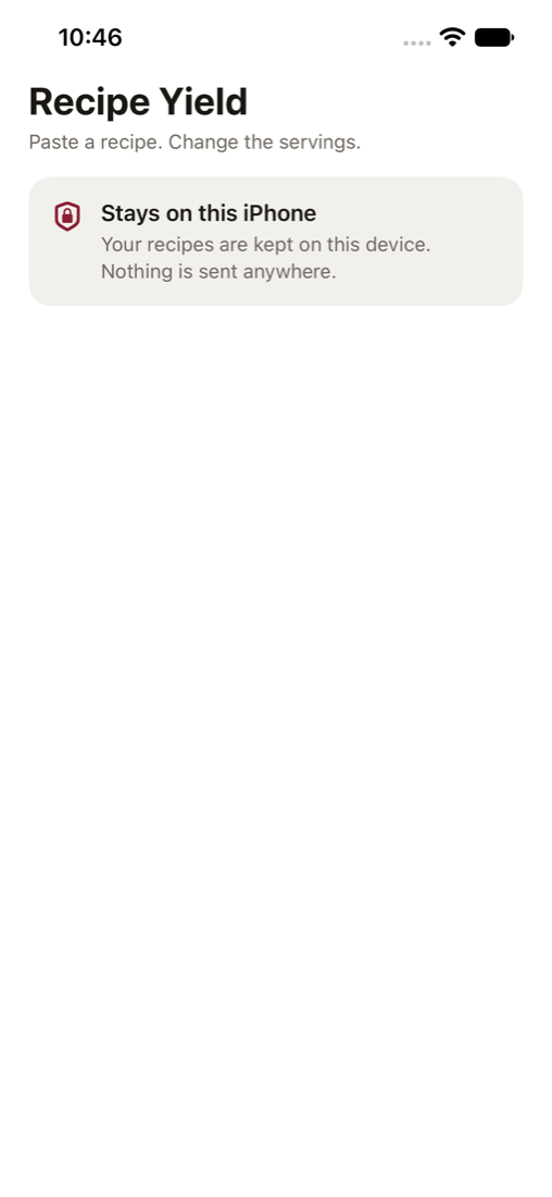 Recipe Yield on iPhone
